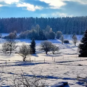 Winter in Siegmundburg in Thüringen am Rennsteig